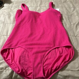 Time and Tru pink one piece swim suit